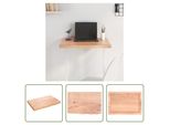 The Living Store Piano Del Tavolo Marrone Chiaro 60X40X(2-4) Cm In Legno Massiccio Di Rovere Trattato