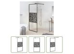 The Living Store Schermo Doccia Per Cabina Doccia 90X195 Cm Esg Stone Design Nero