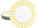 Split Giallo A Righe 6X Piatto Da Pranzo Ø27Cm Porcellana 6 Persone Piatto Da Pranzo A Righe