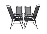 Vcm 4Er Set Gartenstuhl / Stuhl-MaßE Ca. H. 105 X B. 61 X T. 56 Cm / Hochlehner / Gespanntes Netzgewebe Garantiert Bequemes Sitzen / Metall Alu Hochlehner Balkonstuhl Garlos