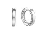 Paar Creolen Celesta "Silber 925 Rhodiniert Mit 88 WeißEn Zirkonia-Steinen", Silber (Silbergrau, Weiß), Ohrringe, Damen, One-Size, Silber 925 (Sterlingsilber)