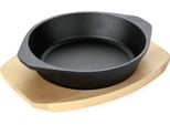 Padella / Tegame Da Portata 19 Cm In Ghisa Con Sottopentola In Legno