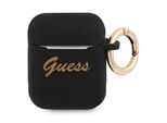 Guess Gua2Sssk Airpods 1/2 Cover Czarny/Nero Silicone Vintage Script