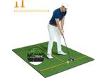 Tappetino Da Golf Costway, Tappetino Per Esercitazioni Di Golf Con 2 Tee In Gomma E 2 Aste Di Allineamento, Tappetino Da Golf Con 6 Posizioni Di Tee, Per Uso Interno Ed Esterno 152 Cm X 117 Cm, 32 Mm