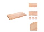 Vidaxl Mensola A Muro Marrone Chiaro 40X20X2 Cm In Legno Massiccio Trattato Con Rovere - Mensole A Muro