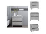 Vidaxl Comodino Grigio Cemento 45X34,5X44,5 Cm Materiale Legno - Comodini
