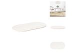 Vidaxl Piano Tavolo Bianco 110X55X2,5 Cm In Legno Massiccio Di Pino Ovale - Piani Tavolo