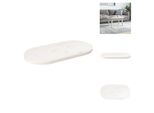 Vidaxl Piano Tavolo Bianco 70X35X2,5 Cm In Legno Massiccio Di Pino Ovale - Piani Tavolo