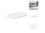 Vidaxl Piano Da Tavolo Bianco 80X40X2,5 Cm In Legno Massiccio Di Pino Ovale - Piani Da Tavolo