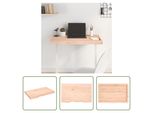 The Living Store Piano Del Tavolo 80X50X(2-6) Cm In Rovere Massiccio Non Trattato