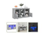 The Living Store Credenza Con Luci Led Grigio Cemento 123X37X67 Cm