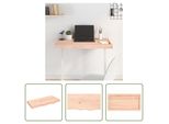 The Living Store Piano Del Tavolo 80X40X(2-6) Cm In Rovere Massiccio Non Trattato