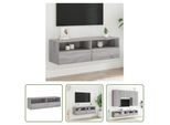 The Living Store Parete Tv Grey Sonoma 100X30X30 Cm Materiale A Base Di Legno