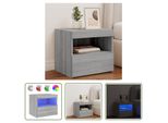 The Living Store Comodino Con Luci Led Grigio Sonoma 50X40X45 Cm