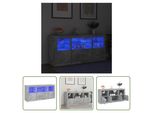 The Living Store Credenza Con Luci Led Grigio Cemento 142,5X37X67 Cm