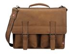 Aktentasche PRIDE & SOUL Earl, Herren, Gr. B/H/T: 42cm x 34cm x 17cm, braun, Leder, Taschen, mit gepolstertem Laptopfach