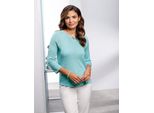 3/4 Arm-Pullover LADY Pullover, Damen, Gr. 52, blau (aquamarin), 100% Polyacryl, unifarben, 3/4-Ärmel, Pullover
