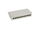 Inline® Patchfeld Cat.6, 12-Fach, Tisch-/Wandmontage, Lichtgrau, RAL7035 (76209)