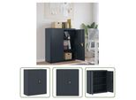 The Living Store Schedario Antracite 90X40X105 Cm In Acciaio