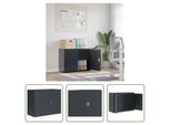 The Living Store Schedario Antracite 90X40X70 Cm In Acciaio