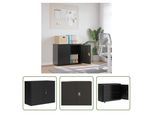 The Living Store Schedario Nero 90X40X70 Cm In Acciaio
