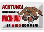 Vianmo Insegna Di Latta 20X30 Cm Achtung PflichtbewußTer Hund
