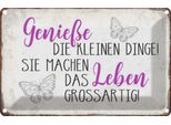 Vianmo Insegna Di Latta 12X18 Cm GenießE Kleine Dinge Das Leben