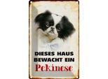 Vianmo Insegna Di Latta 18X12 Cm Hund Dieses Haus Bewacht Ein Pekinese