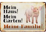 Vianmo Insegna Di Latta 12X18 Cm Tiere Schwein Mein Haus Garten Familie
