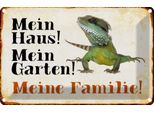 Vianmo Insegna Di Latta 12X18 Cm Reptilien ChamäLeon Mein Haus Garten