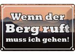 Vianmo Insegna Di Latta 12X18 Cm Wenn Berg Ruft Muss Ich Gehen