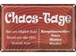 Vianmo Insegna Di Latta 12X18 Cm Chaos Tage Vater Mutter Kinder
