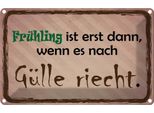 Vianmo Insegna Di Latta 12X18 Cm FrüHling Ist Wenn GüLle Riecht