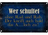 Vianmo Insegna Di Latta 20X30 Cm Wer Schuftet Ohne Rast Und Ruh