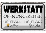 Vianmo Insegna Di Latta 20X30 Cm Werkstatt Licht An Offen Dicht