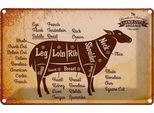 Vianmo Insegna Di Latta 20X30 Cm Lamm Lamb Cuts Organic Metzgerei