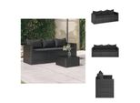 Vidaxl Divano Da Giardino A 3 Posti Con Cuscini In Poly Rattan Nero - Divani Da Giardino