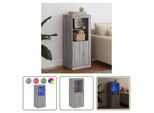 The Living Store Credenza Con Luci Led Grigio Sonoma 41X37X100 Cm