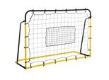 Kickback Fußball Rebounder Tor Rückprallwand Netz für Fußball Gelb+Schwarz 184 x 63 x 123 cm