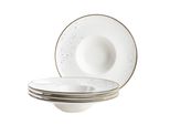 Gourmetteller 26 cm, 4-tlg. Weiss mit blauem Rand