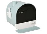 Katzentoilette Katzenklo mit Haube und Deckel Katzenstreu Matte Grün
