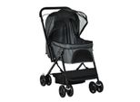 Hundebuggy Hundewagen für kleine Hunde Katzen Pet Stroller Oxford Grau