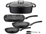 Pfannen-Set Gourmet Granit + Bräter 5-tlg.
