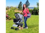 Hundewagen Hundebuggy Pet Stroller Hunde Buggy mit 4 Rolle in 4 Farben