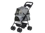 Hundewagen Pet Stroller für kleine Hunde Haustierwagen Oxford Grau