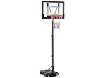 Basketballständer höhenverstellbar Basketballanlage mit Räder draußen Stahl PVC HDPE Schwarz 83 x 75 x 206-260 cm