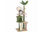 PawHut Kratzbaum 139 cm Katzenbaum mit Katzenhöhle, für Katzen bis 5 kg, Grün