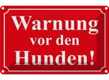 Vianmo Insegna Di Latta 12X18 Cm Warnung Vor Den Hunden Rot