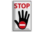 Vianmo Insegna Di Latta 18X12 Cm Stop Hand S/W/R
