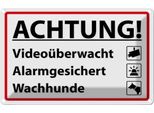 Vianmo Insegna Di Latta 20X30 Cm Achtung VideoüBerwacht Alarm